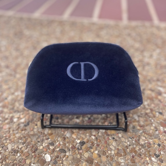 Dior Navy Velvet Makeup Pouch - Picture 1 of 4